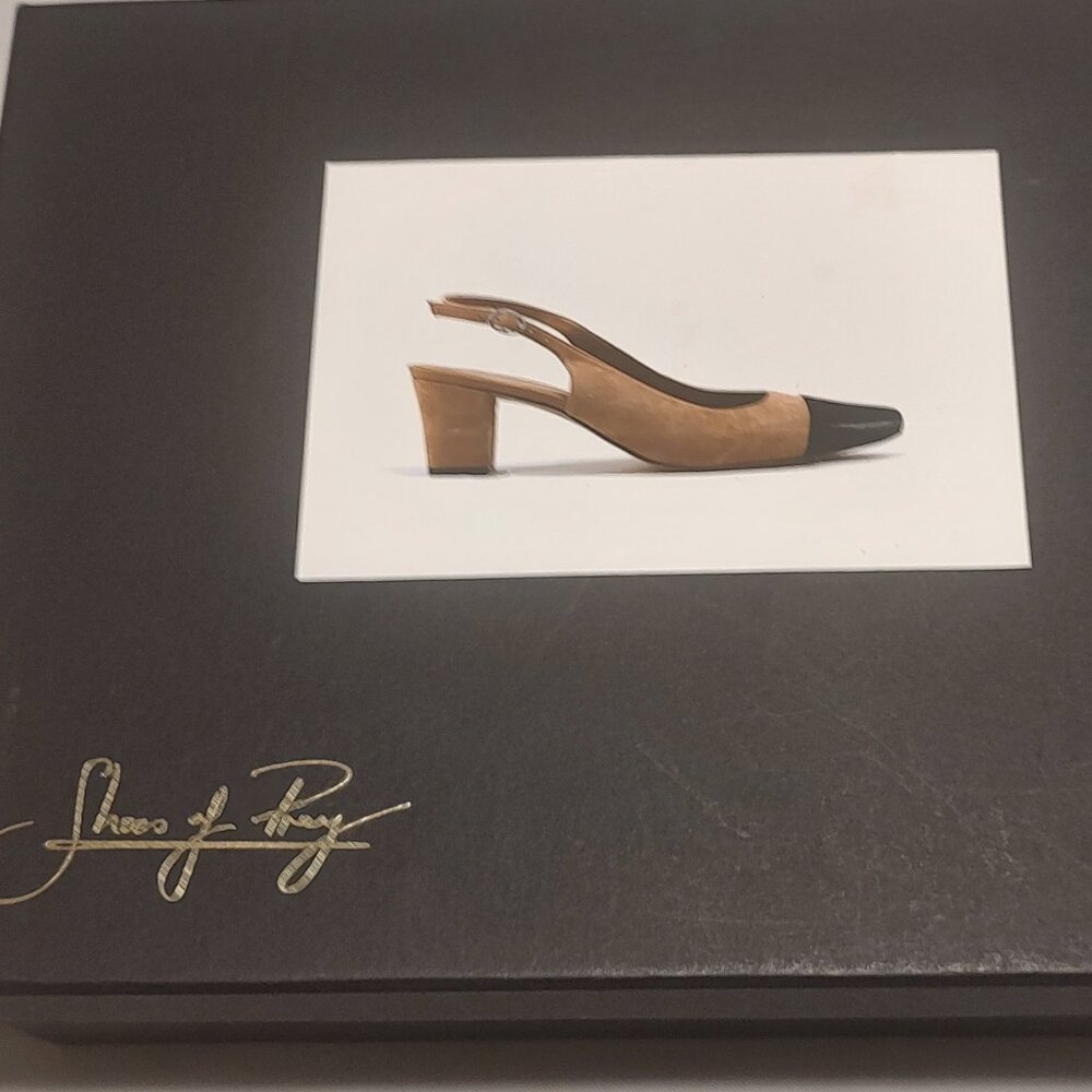 WOMEN'S SIZE 44 (W 12- M 10.5) "SHOES OF PREY" SPECTATOR TAN/BLACK SLING BACK - Picture 9 of 9